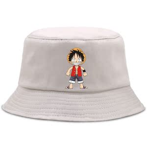 路飞帽子动漫个性百搭情侣潮流渔夫帽海贼王日系防晒印花遮阳帽子