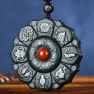新疆和田玉道教八卦八仙法器玉吊坠男女士款玉坠玉石玉挂坠玉牌