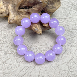 缅甸翡翠圆珠手串冰糯种16mm玉石紫罗兰转运珠佛珠手链珠宝手饰