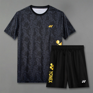 新品尤尼克斯羽毛球服套装男款女士速干短袖yy网球衣比赛队服定制