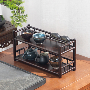 茶杯架中式多层茶叶架桌面小型茶具文玩架茶具收纳架紫砂壶展示架
