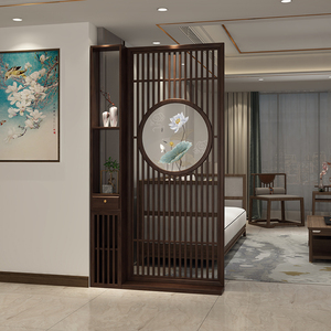 新中式屏风隔断玄关间厅柜遮挡入户客厅卧室家用简约现代置物一体