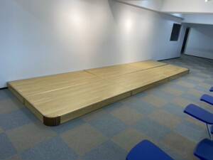 学校地台教室讲台木质舞台钢质定制可移动主持人演讲台高档教学台