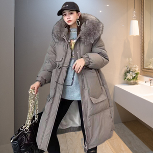 mrf美人坊55289派克羽绒服女中长款2020冬季新款超大毛领加厚外套