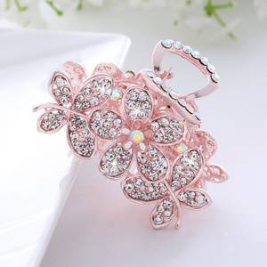 成人水晶 抓夹盘发大号发夹水钻发饰韩版马尾i夹洗澡夹子花朵头饰