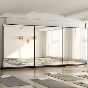 移动舞蹈镜子家用全身练舞健身镜跳舞镜带轮子可刹车练功房穿衣镜