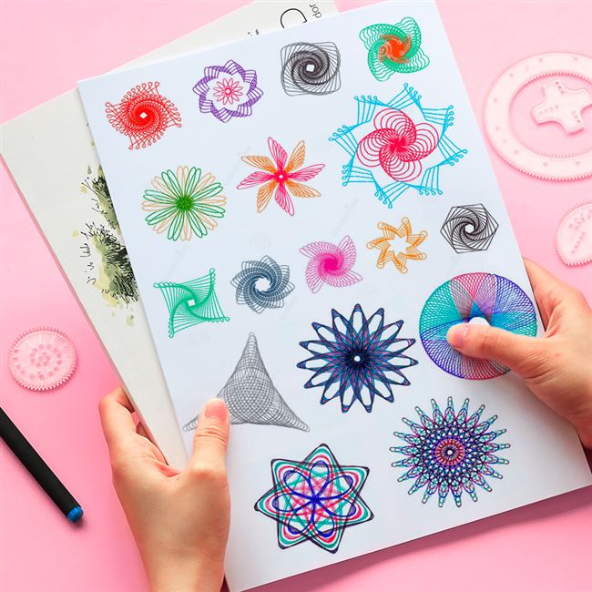 百变轨道曲线万花尺魔幻套装齿轮儿童画圈圈齿轮繁花画花图案模板