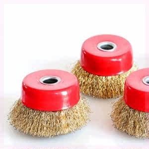 铁刷子角磨机硬质毛刷子钢刷钢丝刷磨光机清洁刷清污碗型手磨.