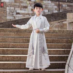 儿童汉服男童中国风唐装2021秋季新款古装侠客书生国学服唐装表演