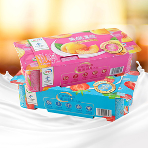 伊利黄桃八连杯酸奶90*16杯营养儿童早餐奶风味发酵乳