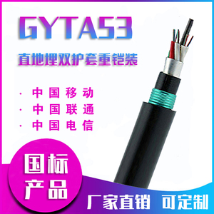 GYTA53-8b1.3单模重铠光纤4/12/16/24/36/48/96/144芯直地埋光缆