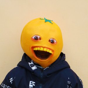抖音同款会说话的搞笑橙子头套万圣节可爱搞怪表情包沙雕面具全脸