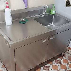 厨房不锈钢一体式水槽柜水池洗衣池洗碗莱洗手盆柜家用户外洗菜盆