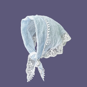 头巾三角巾法式蕾丝包头巾可爱少女心多巴胺发带旅游拍照百搭头饰