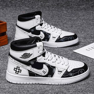 夏季aj男鞋电玩像素学生莆田正版空军一号高帮板鞋透气休闲运动鞋