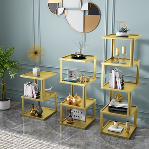 现代创意艺术收纳架装饰花架北欧多层简约铁展示架客厅落地置物架