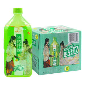 统一 金桔柠檬 风味饮料 1l*8瓶/整箱批特价绿茶