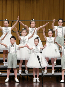 六一儿童合唱服男女童礼服中小学生纱裙大合唱团诗歌朗诵服表演服