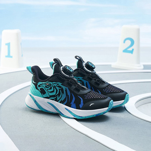 安踏儿童旋钮鞋2022春季新款男大童轻便百搭运动跑步鞋312215511