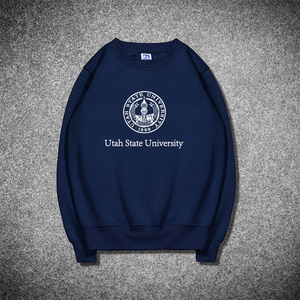犹他州立大学卫衣USU圆领厚棉T套头秋冬季加绒加厚长袖班服校服