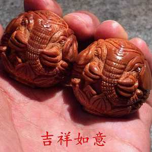文玩橄榄核手串手球男士单籽超大正圆龙珠盘龙吊坠手把橄榄核雕