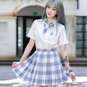 青间白鹿 anan蓝双子闪线 现货显白 疏疏原创正版jk制服格裙日系