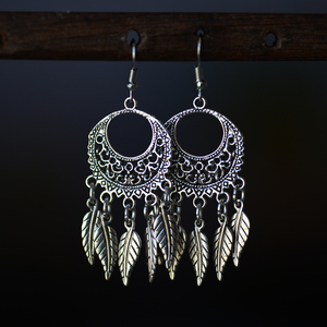 苗银藏族饰品长款民族风耳坠少数民族夸张苗族彝族饰品耳环耳饰女