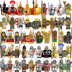 乐高古代士兵中古中世纪罗马骑士军团战争斯巴达勇士积木人仔玩具