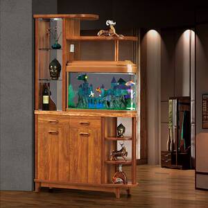 客厅水柱间厅柜隔断玄关厅柜带鱼缸屏风柜双面现代装饰柜酒柜鞋.