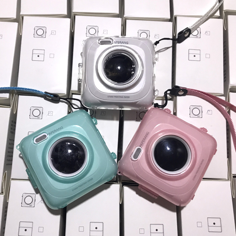 paperang喵喵机二代p2s硅胶保护套一代p1s水晶壳专用配件镜头贴圈