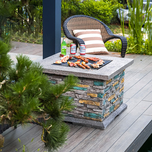 户外烧烤炉家用烧烤架烤火炉庭院烤炉碳火桌室外烧烤桌花园烧烤台