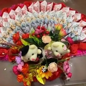 压箱钱贴钱扇子女方结婚翻箱用婚庆品喜字扇型立体植绒布置扇喜字