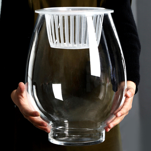 透明花瓶水养富贵竹玻璃花盆水培器皿植物鱼缸一体容器专用盆大号