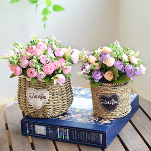 草编柳编藤编田园创意大花盆插花花篮绿植多肉绿萝编织壁挂手提篮