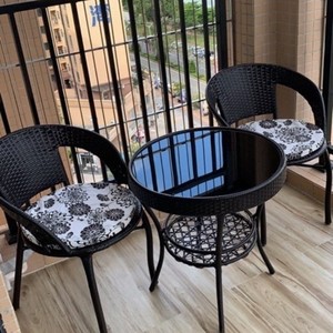 阳台桌椅休闲庭院藤椅三件套室内茶几腾椅客厅户外靠背椅子组合.