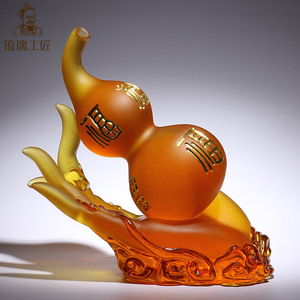 琉璃工艺品佛手葫芦禅意摆件高档别墅新中式客厅玄关摆件高端大气