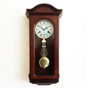 老式机械摇摆挂钟上弦上链老式报时机械钟新中式美式复古摇摆上发