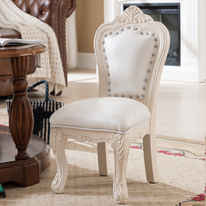 欧式白色小木椅