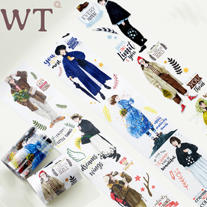 WT品牌原创胶带 佳影几许 女孩人物设计特油印刷PET百搭人物款INS