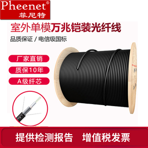 Pheenet菲尼特室外光缆单模多模轻铠装光纤线4芯6芯8芯12芯16芯24芯电信级国标GYXTW-4B1中心束管式架空管道