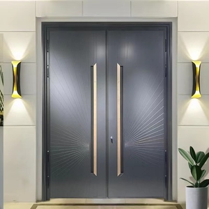 高端防爆铸铝门别墅大门双开门定制城市入户子母门家用进户安全门