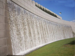 不锈钢流水槽瀑布水幕墙配件鱼池出水口水景观庭院流水装饰造景墙