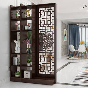 新中式玄关柜入户进门隔断柜屏风镂空简约现代小户型客厅装饰酒柜
