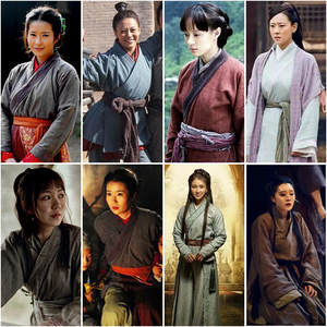 宋朝影视古装剧组群演棉麻村姑丫鬟服抖音侠女汉服话剧难民演出服