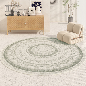 圆形客厅地毯波斯风格卧室床边毯复古花纹沙发茶几毯防滑椅子地垫