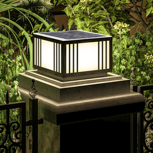 太阳能柱头灯现代户外防水围墙庭院灯超亮室外花园别墅大门柱子灯