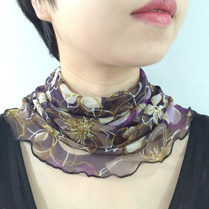 桑蚕丝小丝巾围巾女百搭假领子防晒真丝围脖夏季薄款套头护颈脖套