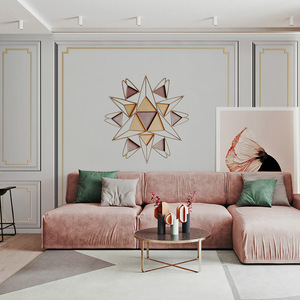 北欧网红电视背景墙壁纸客厅石膏线壁画向日葵墙纸轻奢服装店墙布