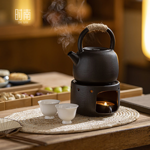 新中式茶馆温茶套装商用大容量提梁壶蜡烛煮茶器加热保温煮茶壶