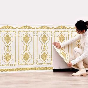 欧式自粘墙裙3d立体墙贴饭店墙围防水防撞客厅卧室护墙板装饰墙纸